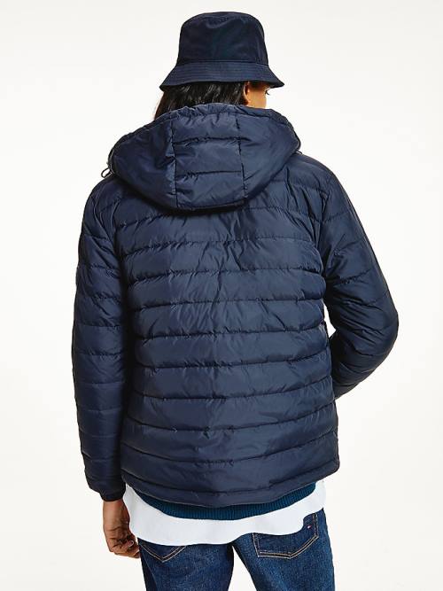 Tommy Hilfiger Hooded Tape Puffer Moški Jakne Modra | TH043TYG