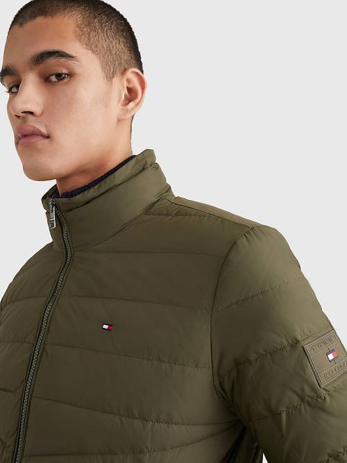 Tommy Hilfiger Hooded Tape Puffer Moški Jakne Kaki | TH094UJK