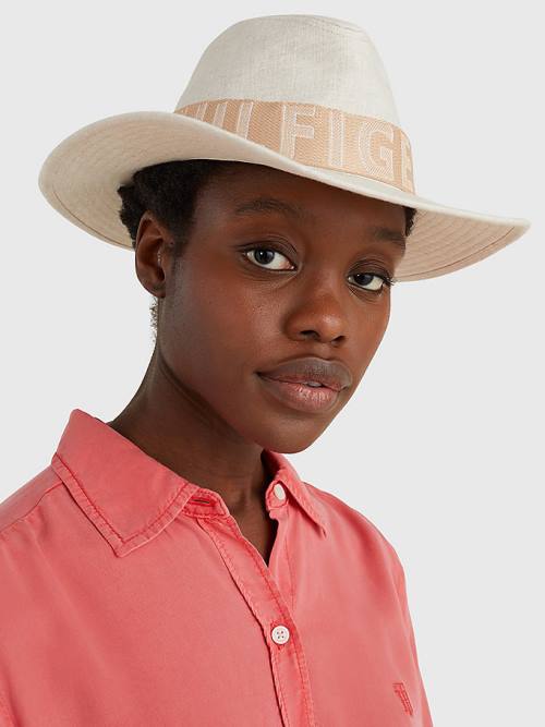 Tommy Hilfiger Iconic Linen Fedora Ženske Kapa Bež | TH435KZB