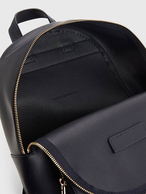 Tommy Hilfiger Iconic Signature Plaque Backpack Ženske Torbice Modra | TH360IXJ