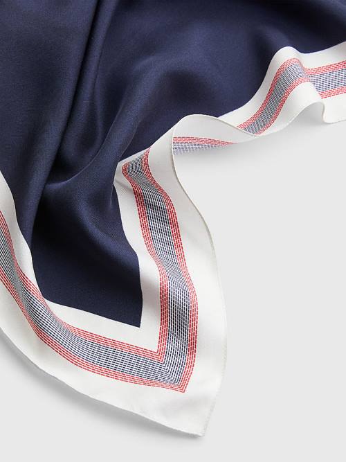 Tommy Hilfiger Iconic Silk Bandana Ženske Šal Modra | TH519FSI