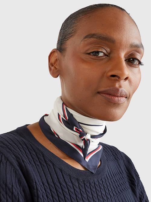 Tommy Hilfiger Iconic Silk Bandana Ženske Šal Bela | TH930GAR