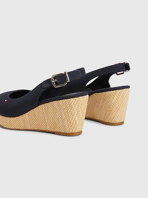 Tommy Hilfiger Iconic Slingback Espadrille Wedges Ženske Sandali Modra | TH015ROC