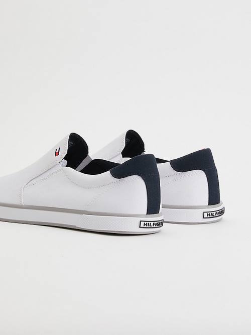 Tommy Hilfiger Iconic Slip-On Canvas Moški Superge Bela | TH083ALE