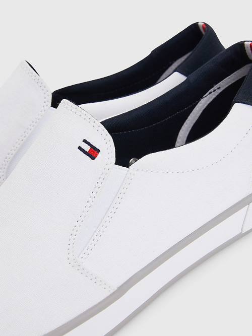 Tommy Hilfiger Iconic Slip-On Canvas Moški Superge Bela | TH083ALE