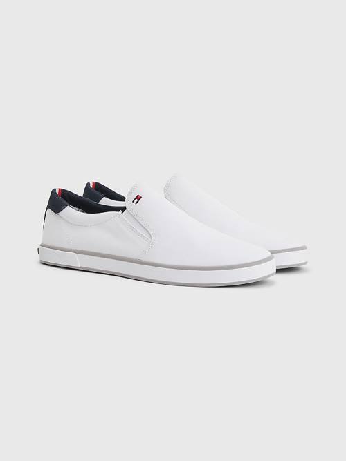 Tommy Hilfiger Iconic Slip-On Canvas Moški Superge Bela | TH083ALE