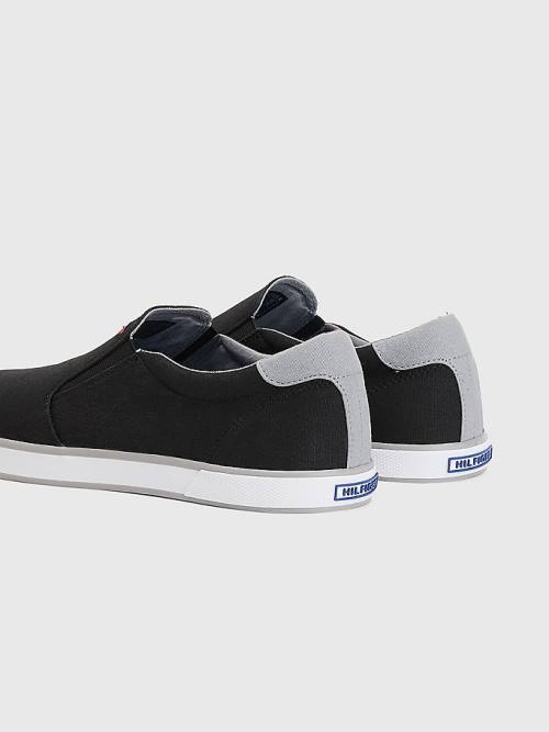 Tommy Hilfiger Iconic Slip-On Canvas Moški Superge Črna | TH564TEA