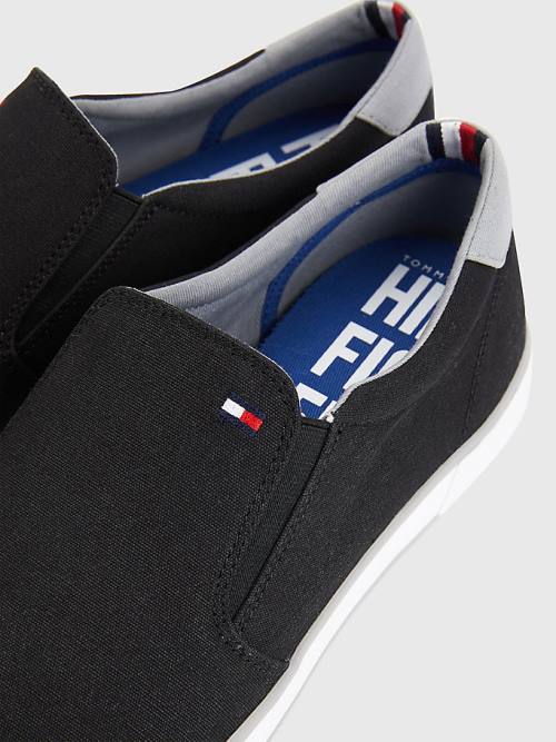 Tommy Hilfiger Iconic Slip-On Canvas Moški Superge Črna | TH564TEA