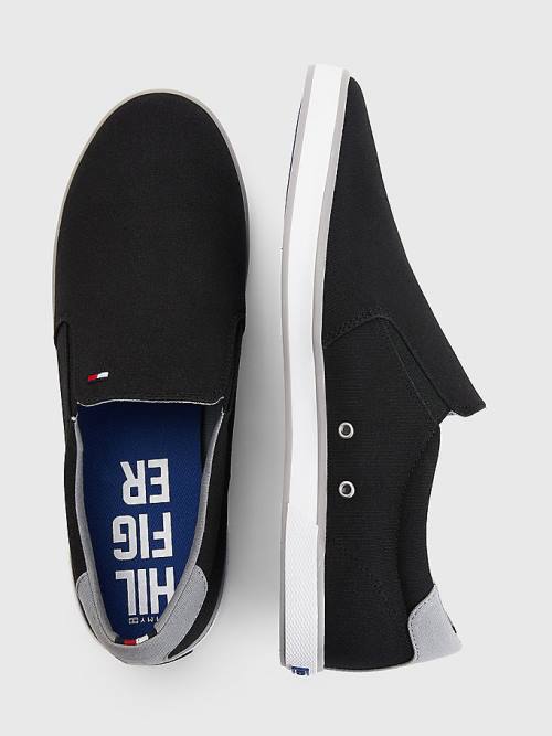 Tommy Hilfiger Iconic Slip-On Canvas Moški Superge Črna | TH564TEA