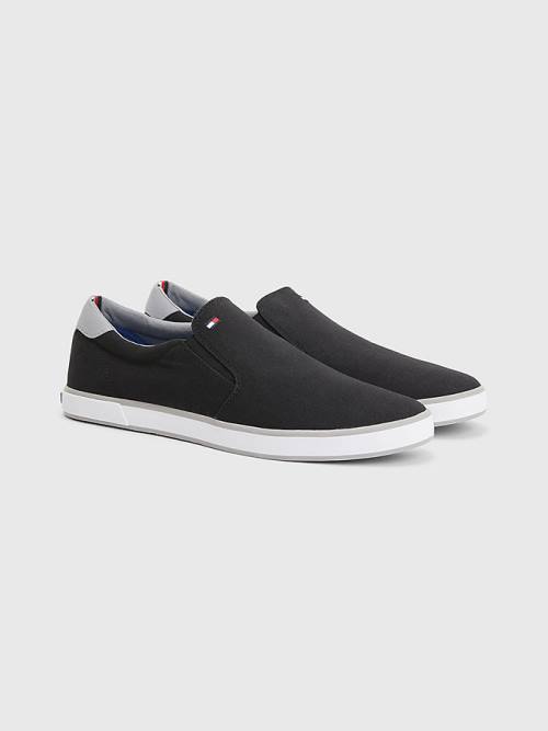 Tommy Hilfiger Iconic Slip-On Canvas Moški Superge Črna | TH564TEA