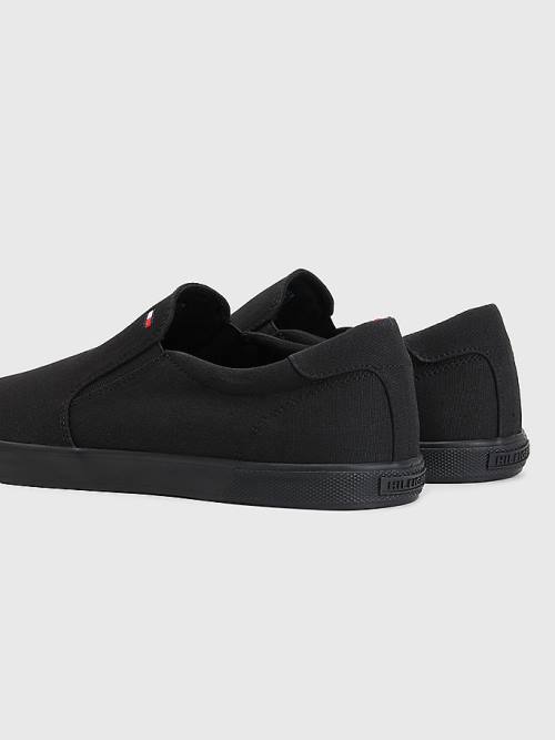 Tommy Hilfiger Iconic Slip-On Canvas Moški Superge Črna | TH692ZWB