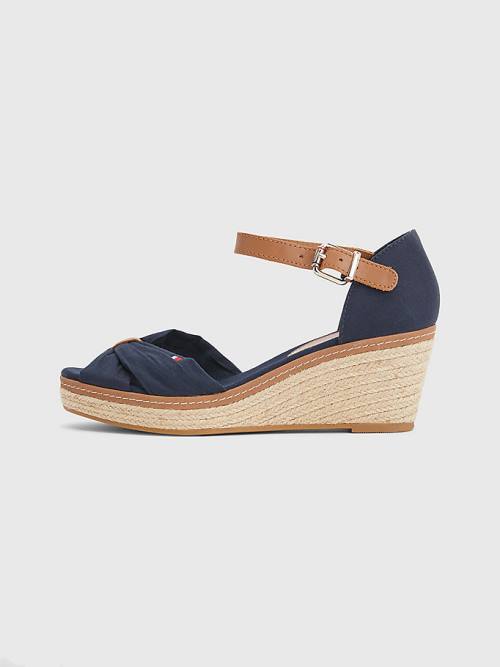 Tommy Hilfiger Iconic Wedge Espadrille Ženske Sandali Modra | TH103BCR