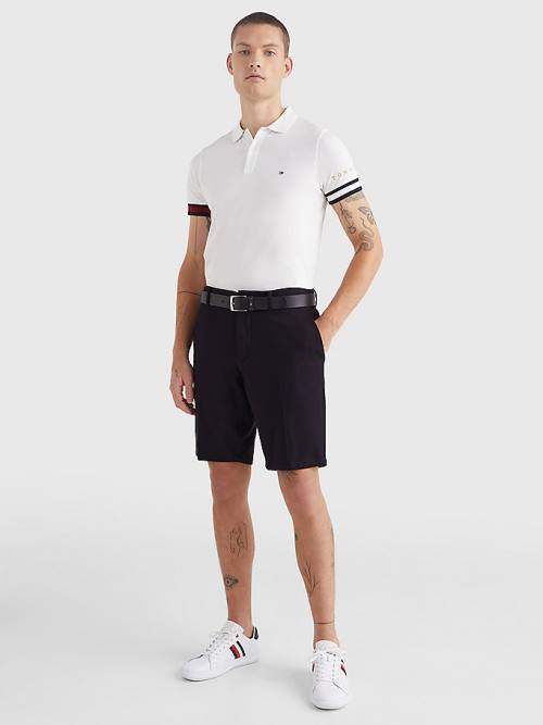 Tommy Hilfiger Icons Flag Slim Fit Moški Polo Majica Bela | TH573CXS