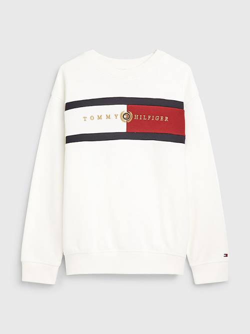 Tommy Hilfiger Icons Logo Fantje Pulover Bela | TH897NKA