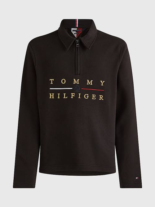 Tommy Hilfiger Icons Mock Turtleneck Relaxed Fit Moški Pulover Črna | TH273RGI