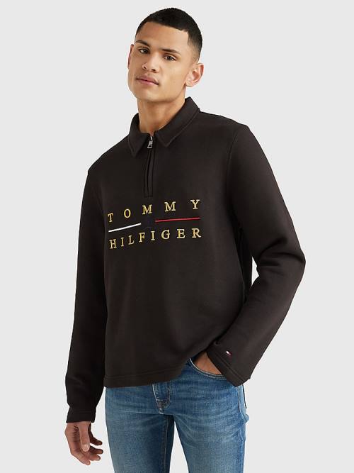 Tommy Hilfiger Icons Mock Turtleneck Relaxed Fit Moški Pulover Črna | TH273RGI