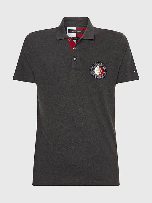 Tommy Hilfiger Icons Organic Cotton Regular Fit Moški Polo Majica Siva | TH513VGB