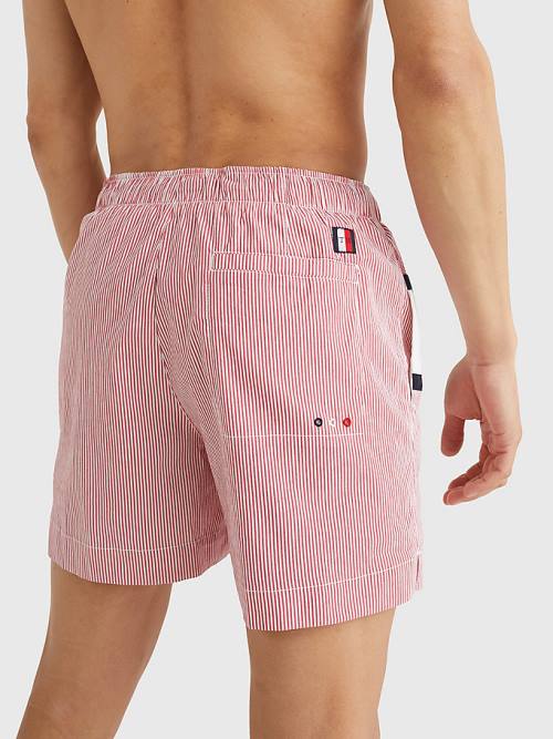 Tommy Hilfiger Ithaca Stripe Colour-Blocked Mid Length Shorts Moški Kopalke Rdeča | TH076CZR