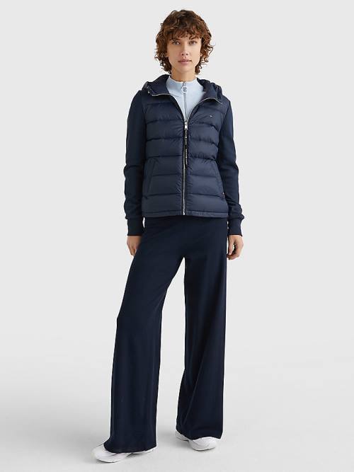 Tommy Hilfiger Knit Mix Down-Filled Ženske Jakne Modra | TH013CLA