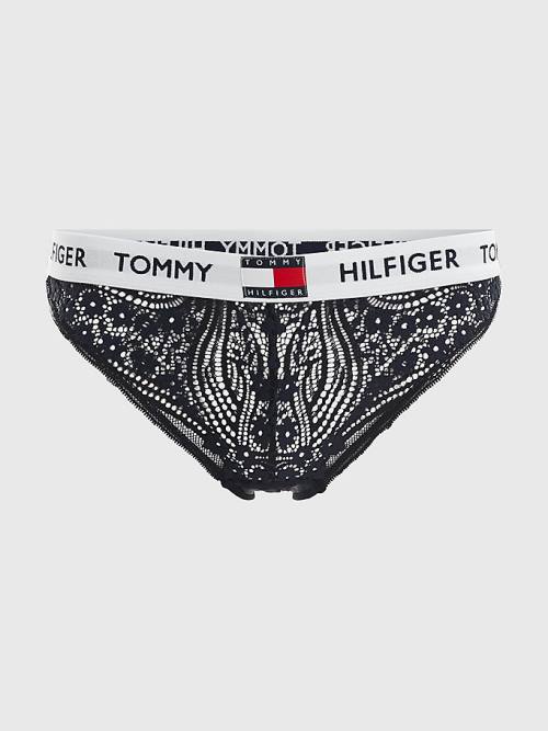 Tommy Hilfiger Lace Logo Waistband Briefs Ženske Spodnje Perilo Modra | TH012SBL