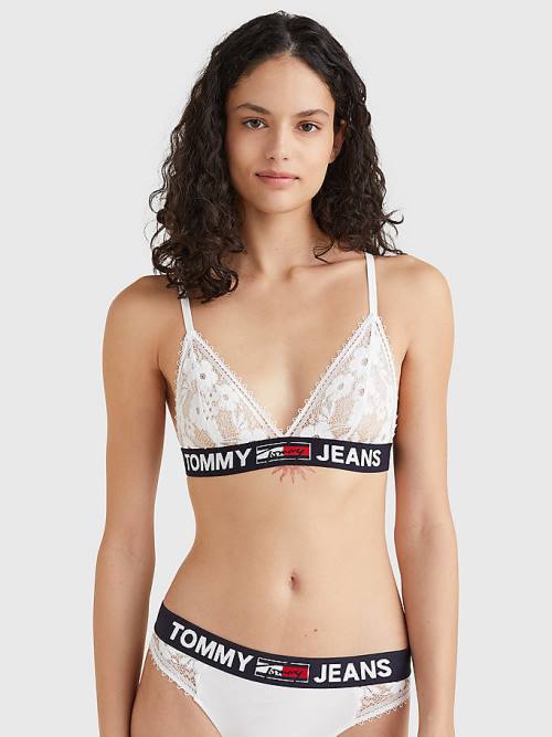 Tommy Hilfiger Lace Unlined Triangle Bra Ženske Spodnje Perilo Bela | TH965JWV