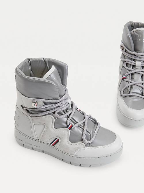 Tommy Hilfiger Lace-Up Snow Ženske Škornji Siva | TH071NVK