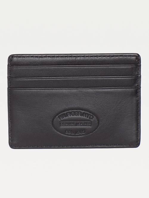 Tommy Hilfiger Leather Card Holder Moški Denarnice Črna | TH164VKL