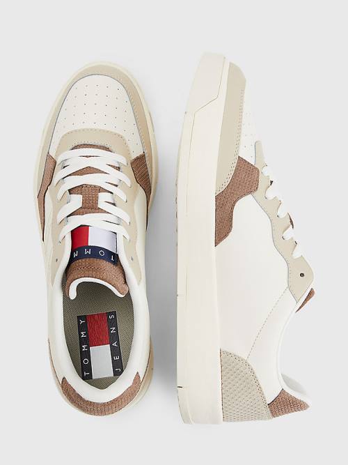 Tommy Hilfiger Leather Cupsole Moški Superge Bež | TH309YGV