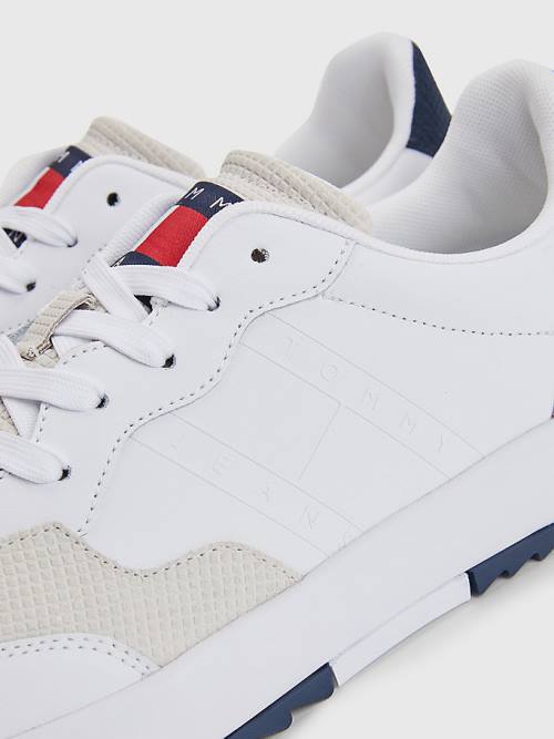 Tommy Hilfiger Leather Cupsole Moški Superge Bela | TH718NQU