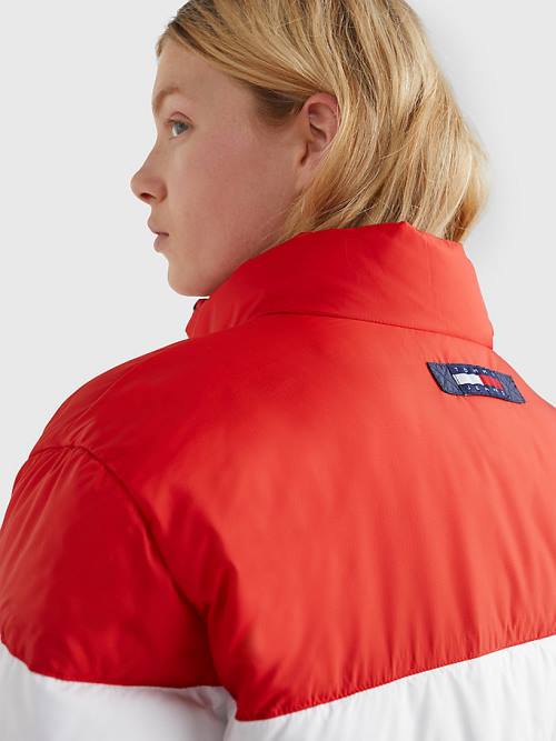 Tommy Hilfiger Lightweight Colour-Blocked Puffer Ženske Jakne Modra | TH035LAE