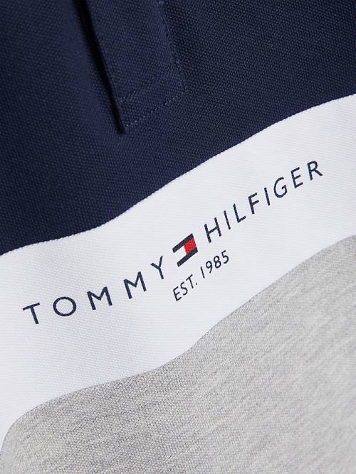 Tommy Hilfiger Logo Colour-Blocked Polo Fantje Majice Siva | TH306LCS