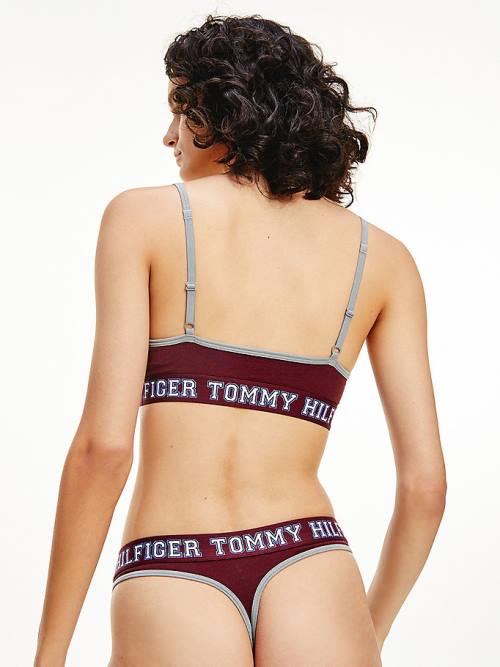 Tommy Hilfiger Logo Contrast Trim Unpadded Bralette Ženske Spodnje Perilo Vijolična | TH096FVS