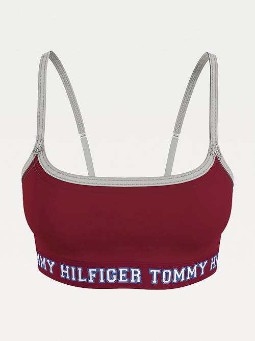 Tommy Hilfiger Logo Contrast Trim Unpadded Bralette Ženske Spodnje Perilo Vijolična | TH096FVS