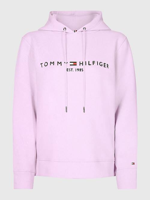 Tommy Hilfiger Logo Drawstring Regular Fit Ženske Pulover s kapuco Vijolična | TH278YLJ