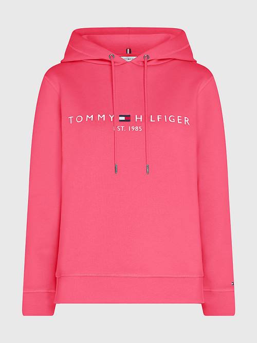 Tommy Hilfiger Logo Drawstring Regular Fit Ženske Pulover s kapuco Roza | TH859DTO