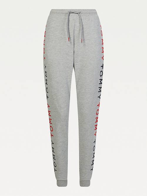 Tommy Hilfiger Logo Embroidery Tapered Joggers Ženske Hlače Siva | TH903VGH