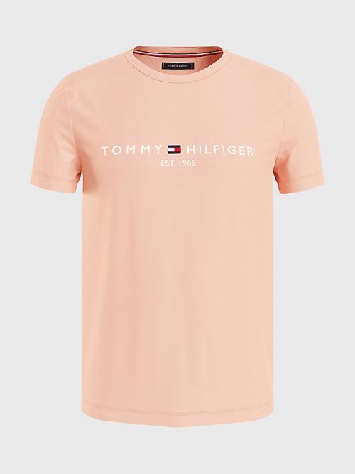 Tommy Hilfiger Logo Moški Majice Oranžna | TH708TNA