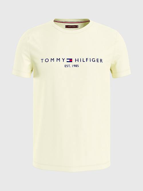 Tommy Hilfiger Logo Moški Majice Rumena | TH947FXO