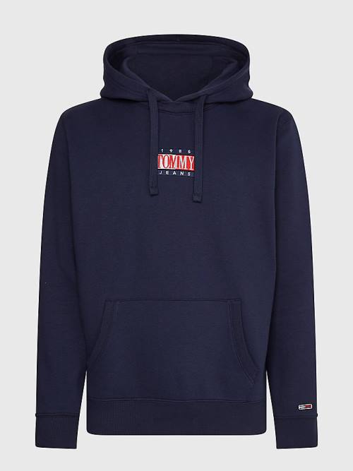 Tommy Hilfiger Logo Moški Pulover s kapuco Modra | TH563QSI