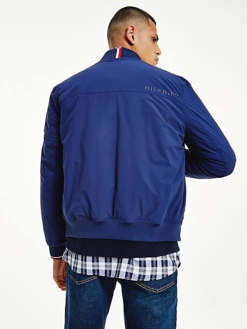 Tommy Hilfiger Logo Patch Bomber Moški Jakne Modra | TH358SBY