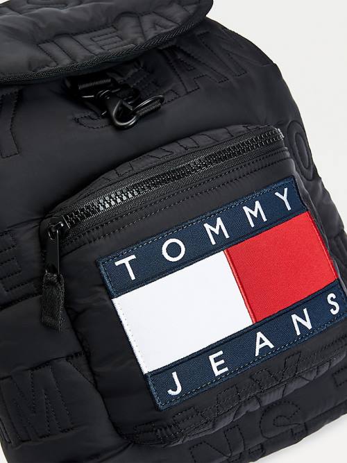 Tommy Hilfiger Logo Quilting Puffer Backpack Moški Torbice Črna | TH210URY