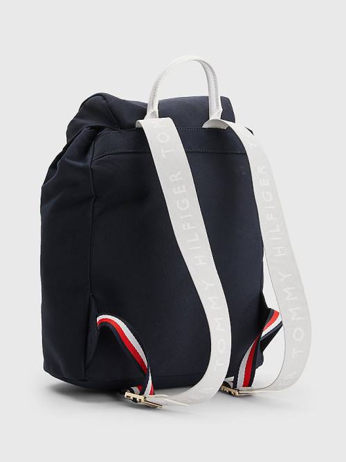 Tommy Hilfiger Logo Strap Backpack Ženske Torbice Modra | TH641QCY