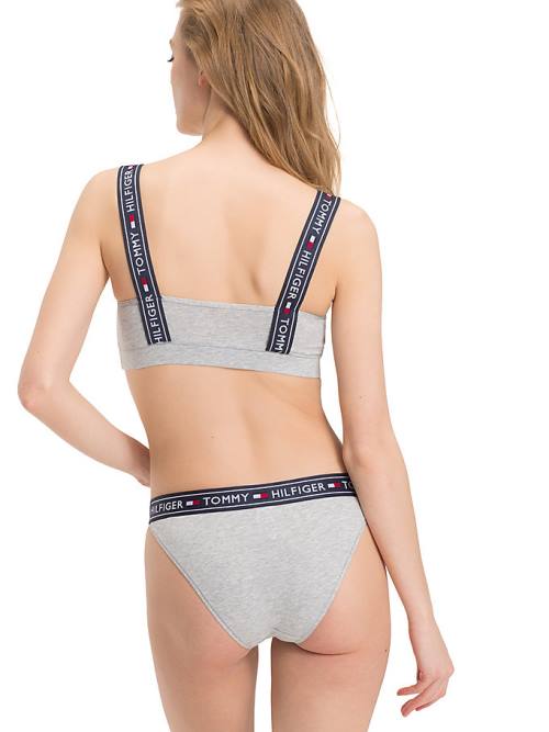 Tommy Hilfiger Logo Strap Bralette Ženske Spodnje Perilo Siva | TH803HZC