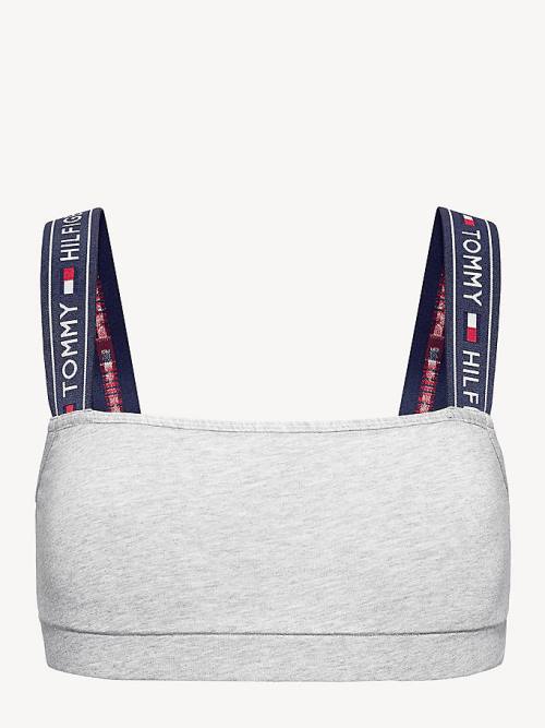 Tommy Hilfiger Logo Strap Bralette Ženske Spodnje Perilo Siva | TH803HZC