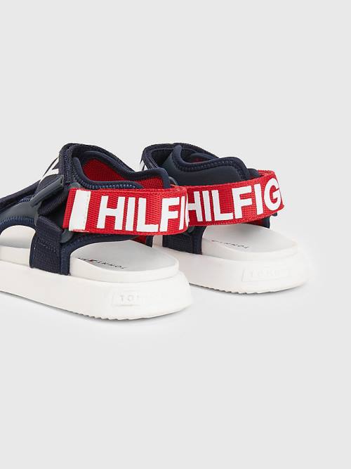 Tommy Hilfiger Logo Strap Fantje Sandali Modra | TH935EUJ