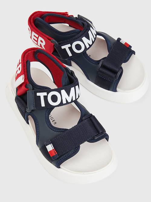 Tommy Hilfiger Logo Strap Fantje Sandali Modra | TH935EUJ