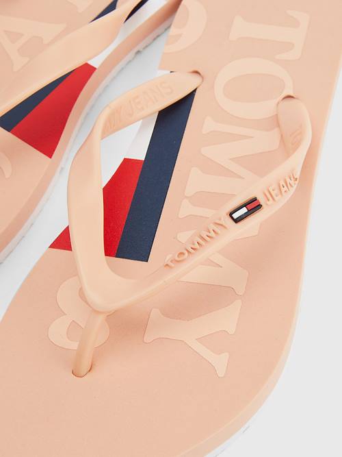 Tommy Hilfiger Logo Strap Flip Flops Ženske Sandali Roza | TH538ZAB