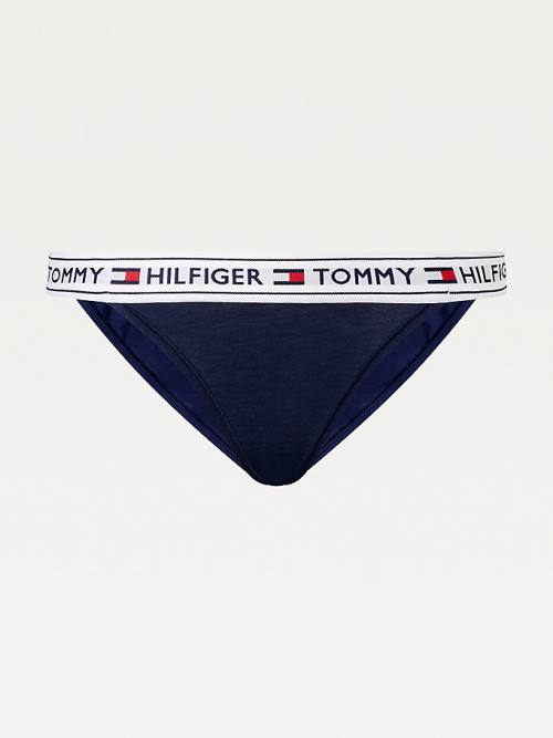 Tommy Hilfiger Logo Stretch Cotton Briefs Ženske Spodnje Perilo Modra | TH832UIH