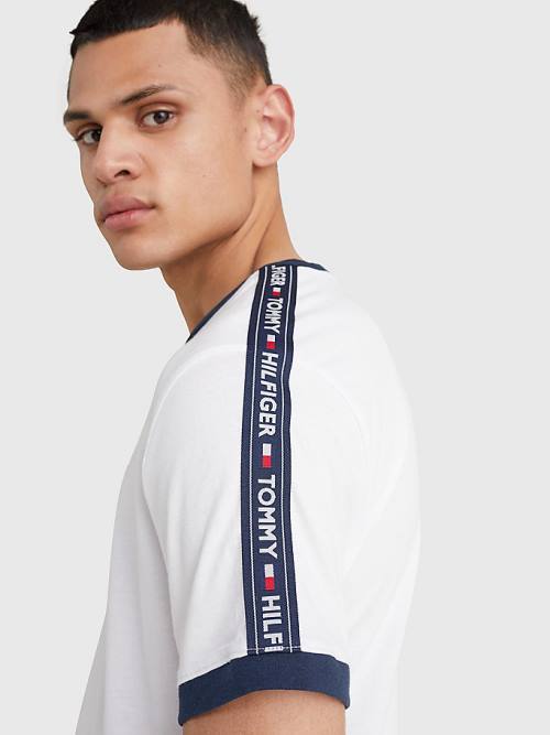 Tommy Hilfiger Logo Tape Moški Pižama Bela | TH465QPI