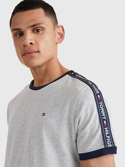 Tommy Hilfiger Logo Tape Moški Pižama Siva | TH173RNX